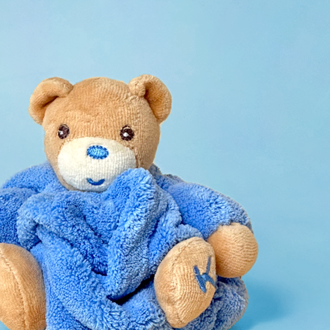 Blue Teddy Plush Comforter Toy