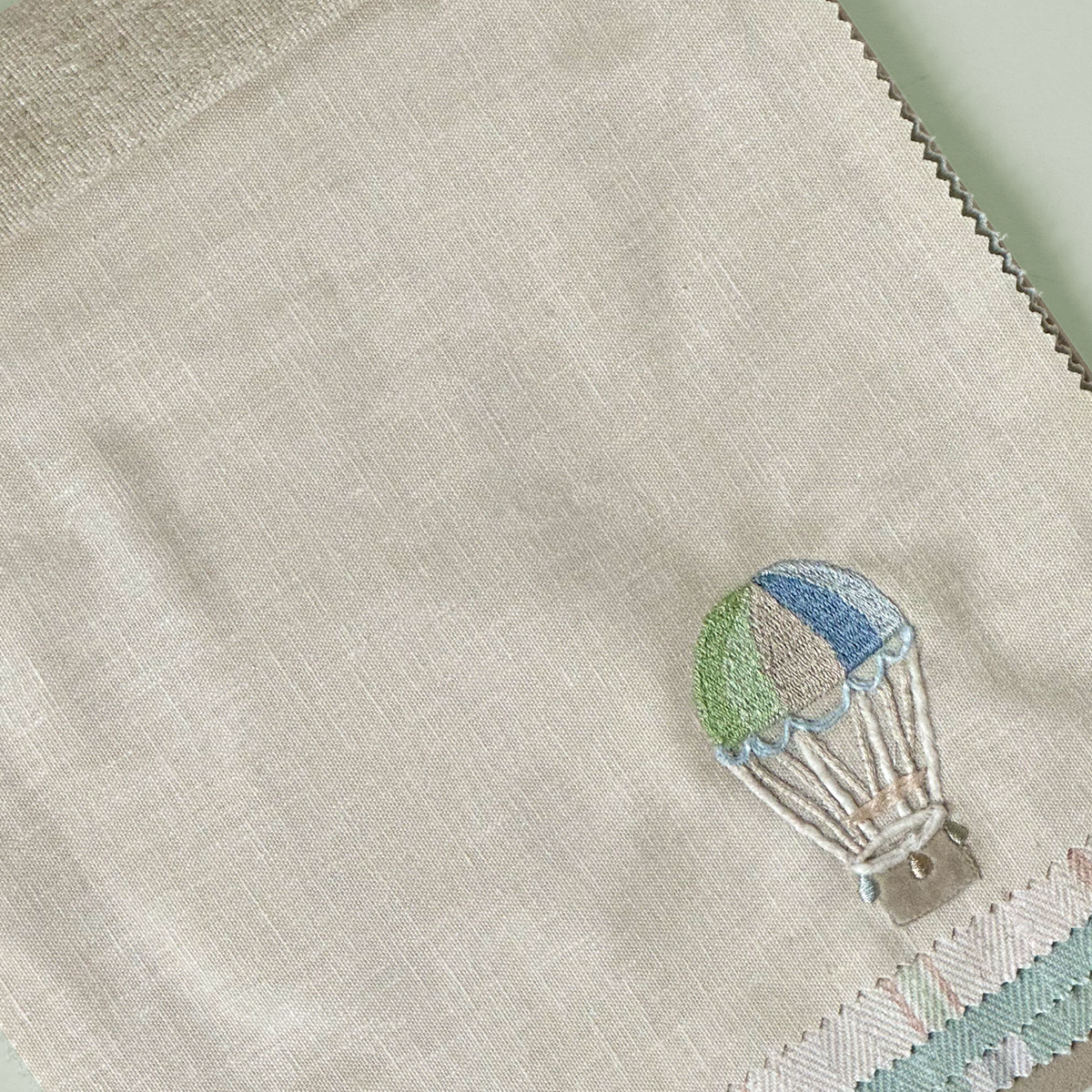 Bon Voyage Embroidered Balloon Fabric