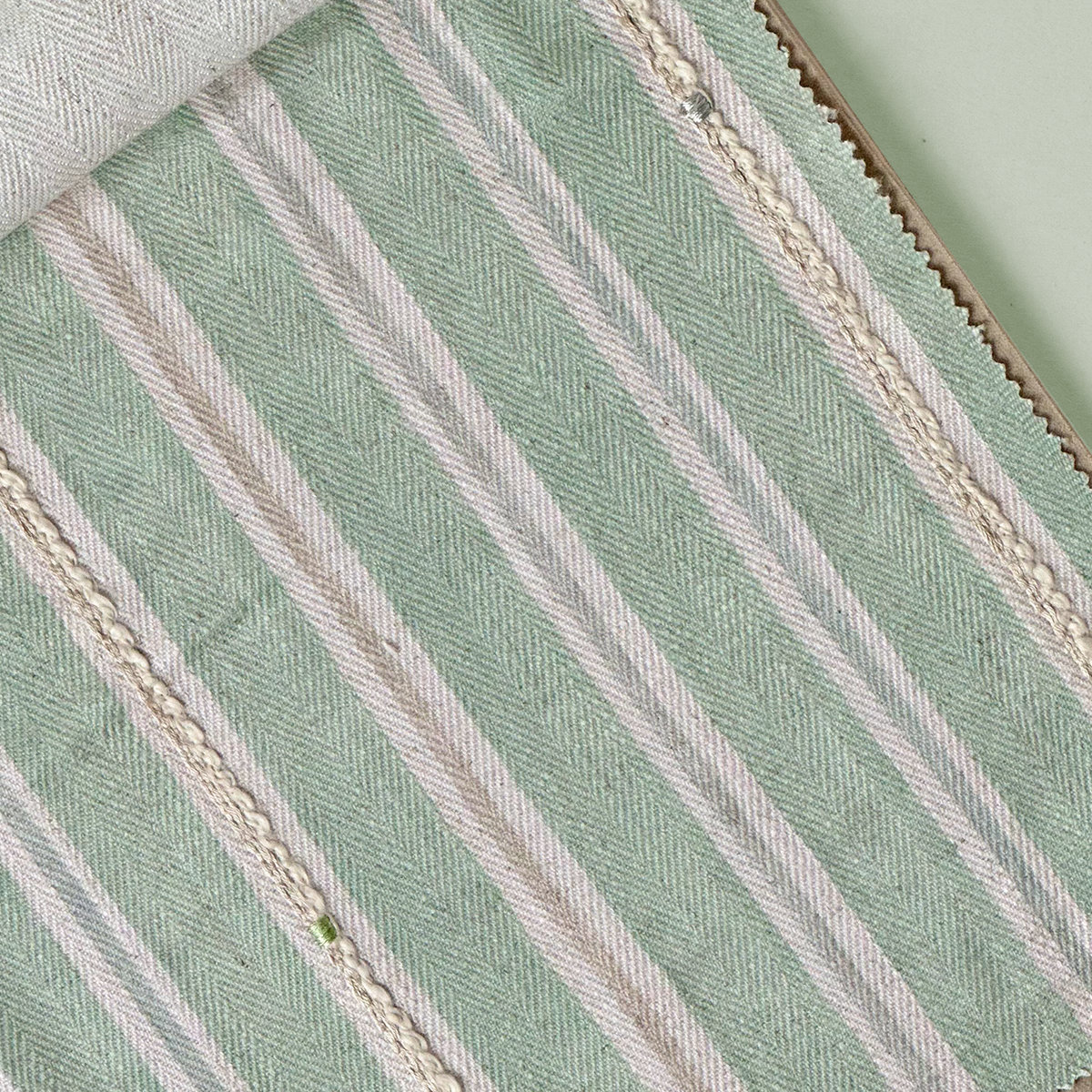Bon Voyage Sage Striped Fabric