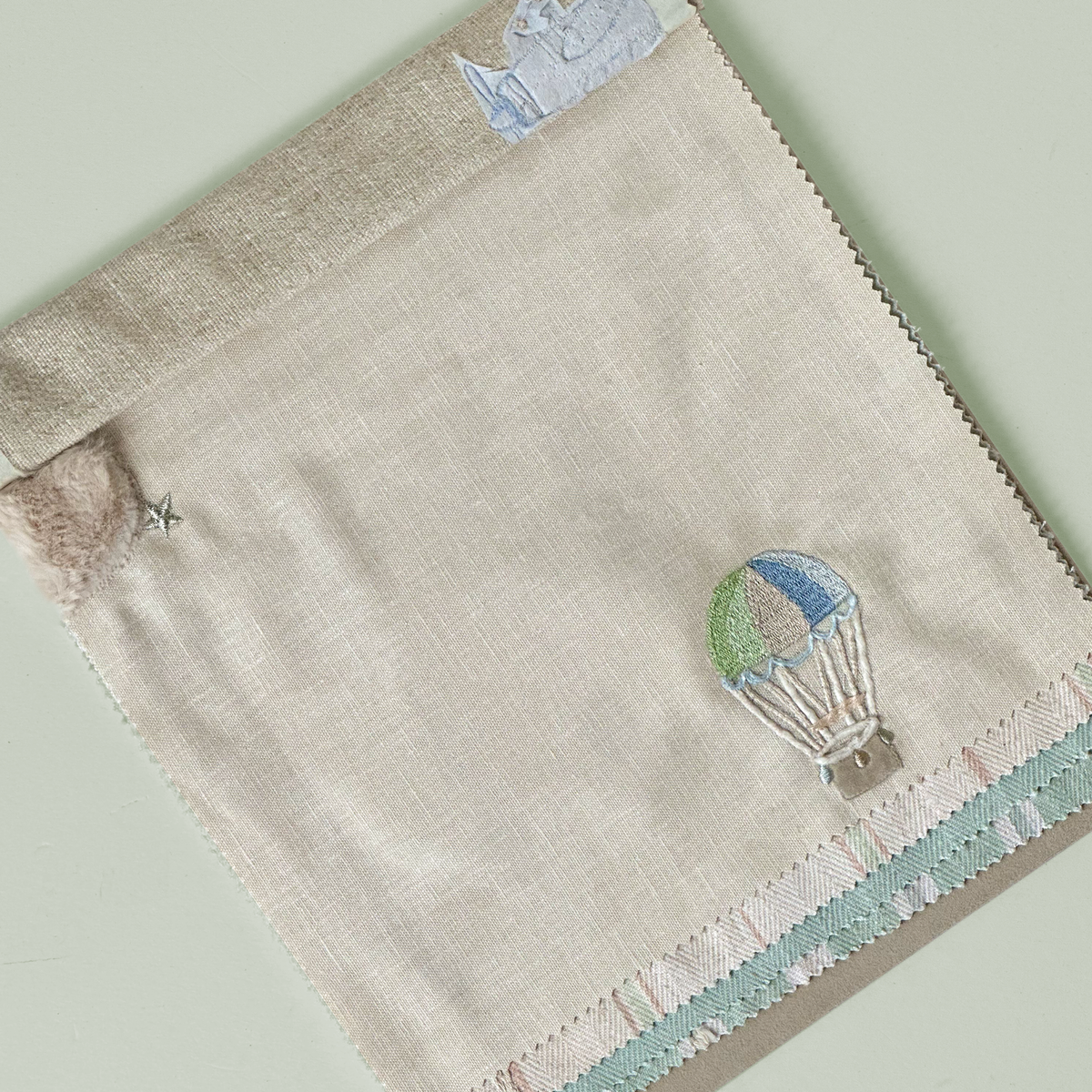 Bon Voyage Embroidered Balloon Fabric