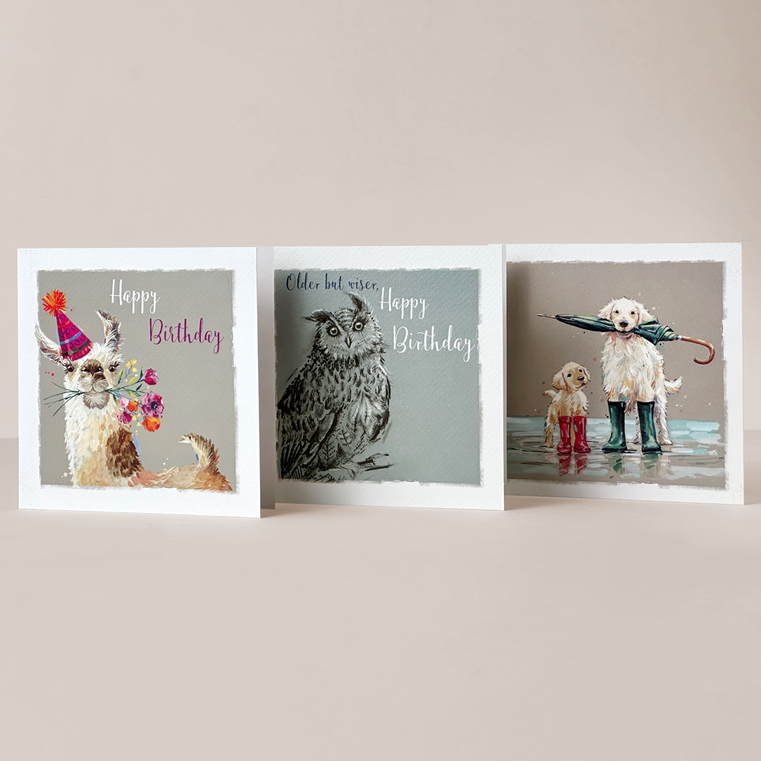 Whimsical Animal Birthday Card Set