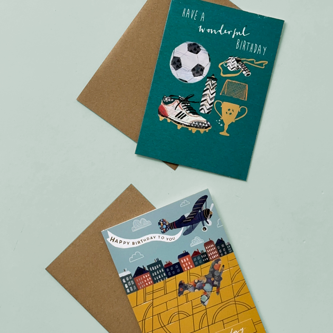 Football & Flight Birthday Card Set