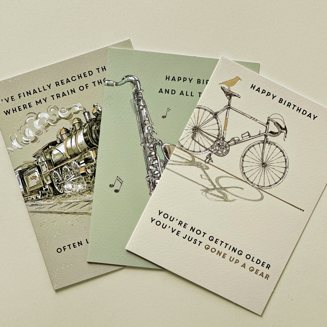 Vintage-Inspired Birthday Greeting Cards – Set of 3