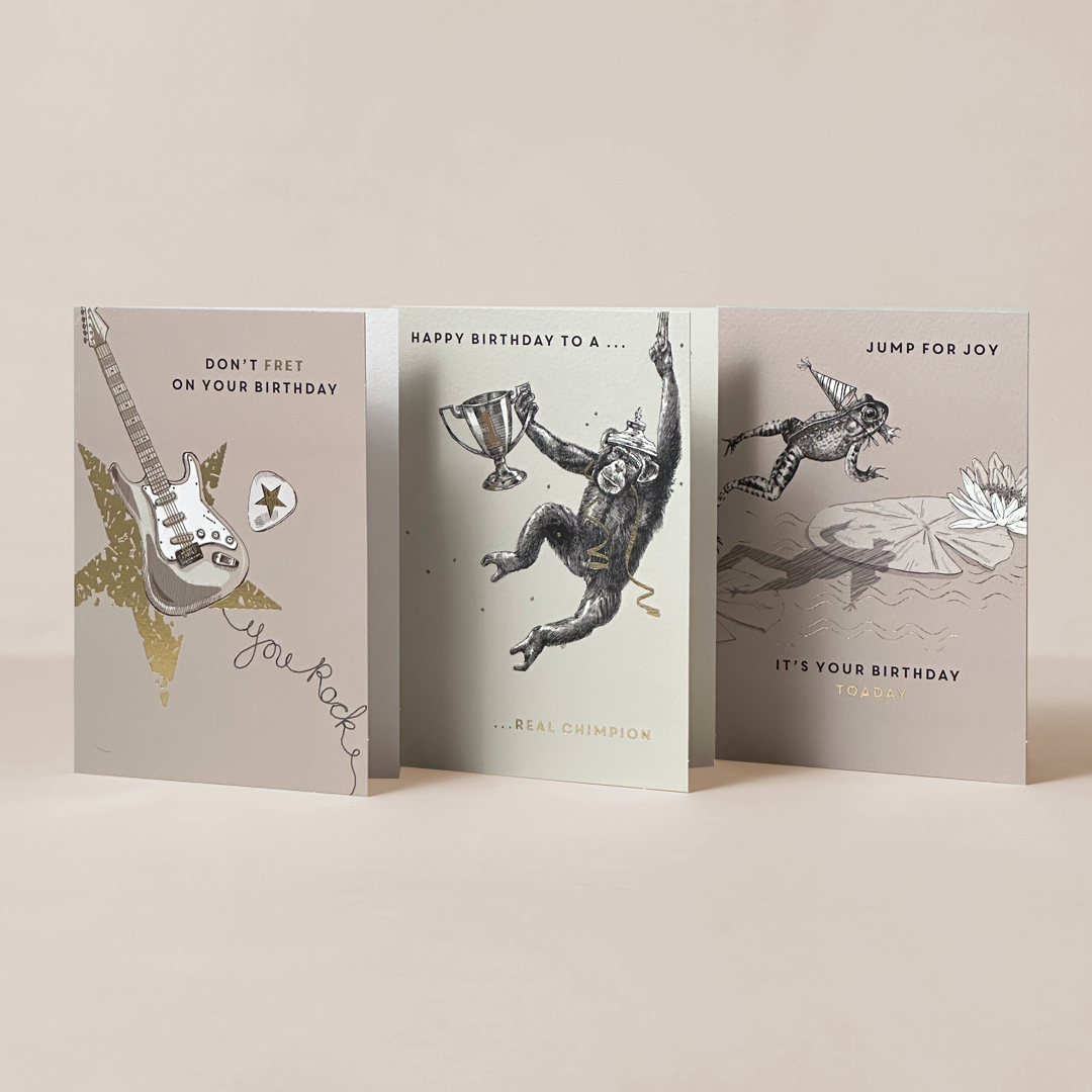 Playful Birthday Greeting Card Set – 3 Designs
