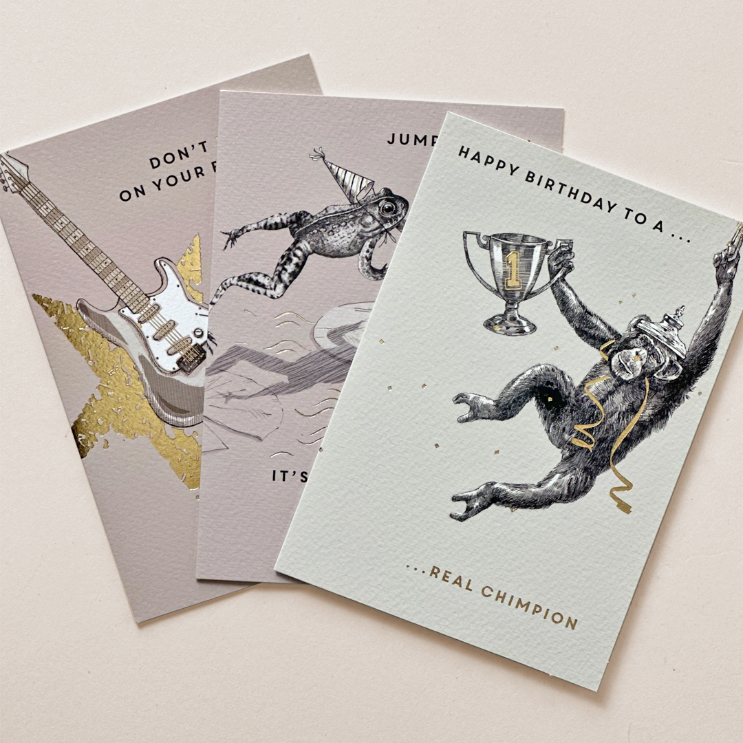 Playful Birthday Greeting Card Set – 3 Designs