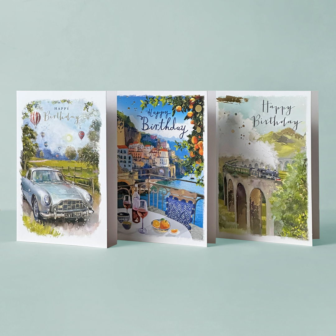 Travel & Adventure Birthday Greeting Card Set – 3