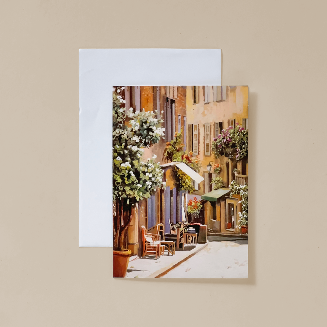 European Street Café Greeting Card