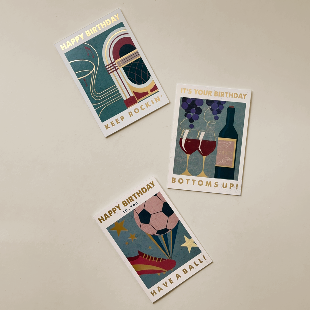 Retro-Inspired Birthday Greeting Cards