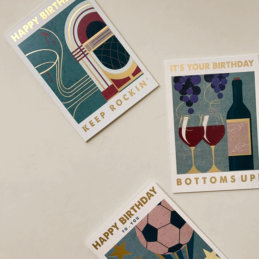 Retro-Inspired Birthday Greeting Cards