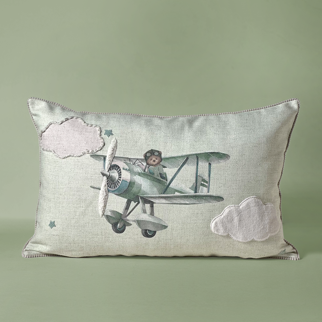 Little Aviator Bear Cushion Cover