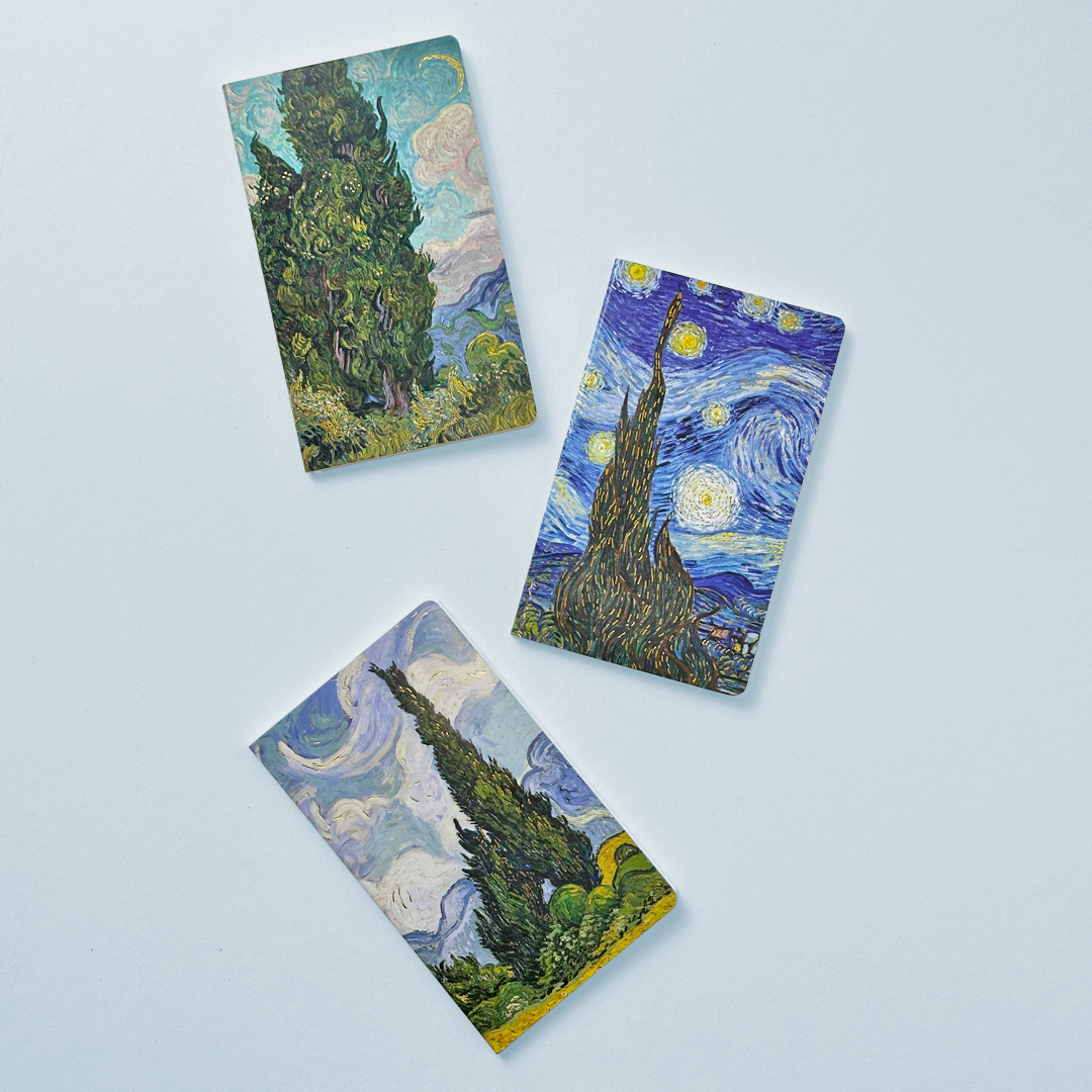 Van Gogh Cypress Trees – Set of 3 Mini Notebooks