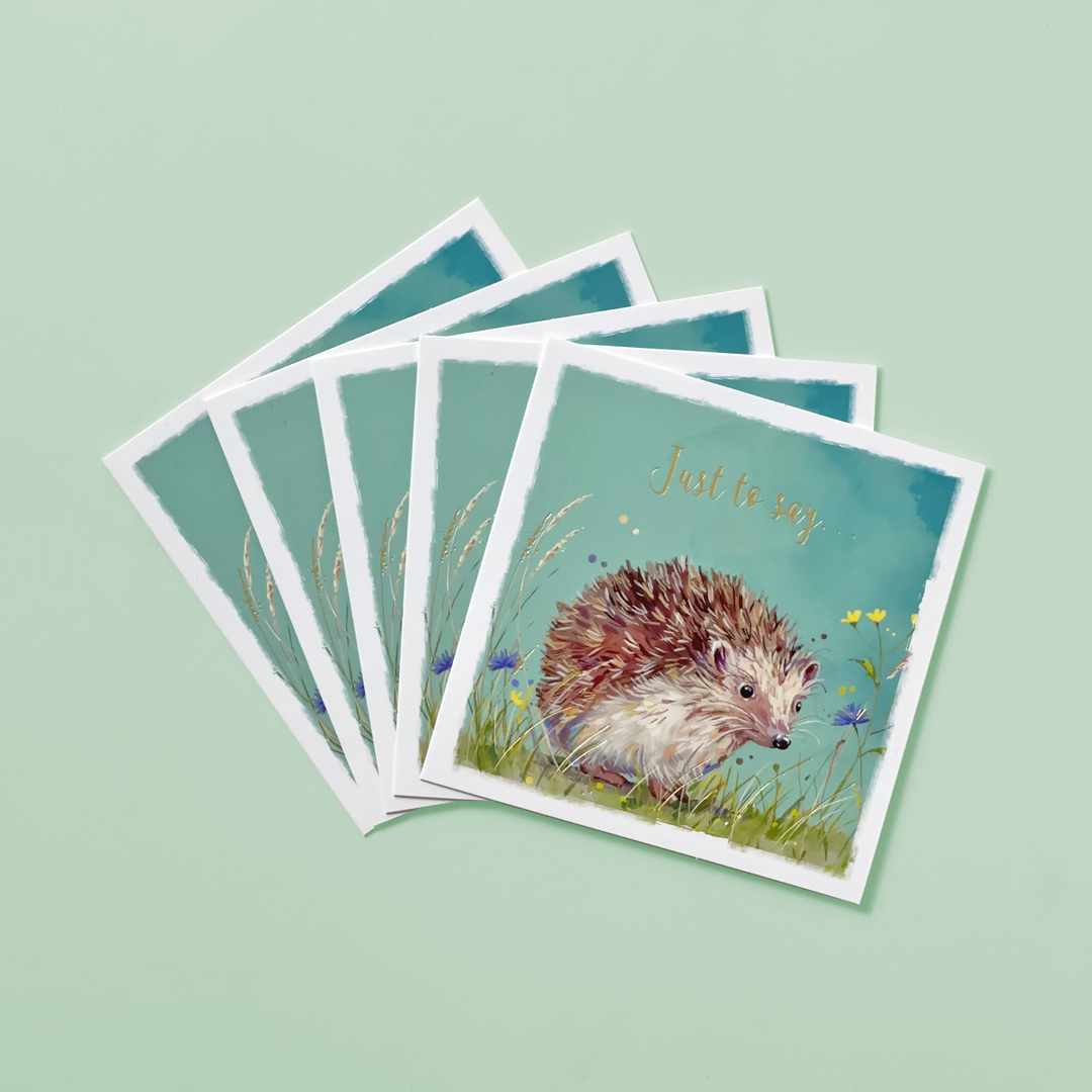 Hedgehog “Just to Say” – Notecard Set (4-Pack)