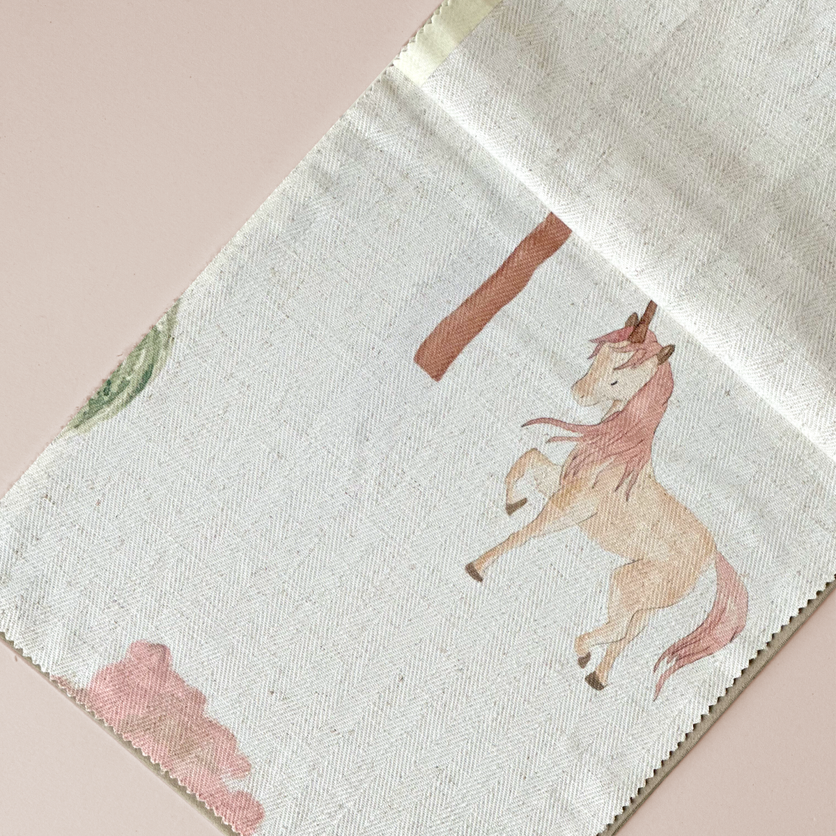 Watercolor Unicorn Printed Textile