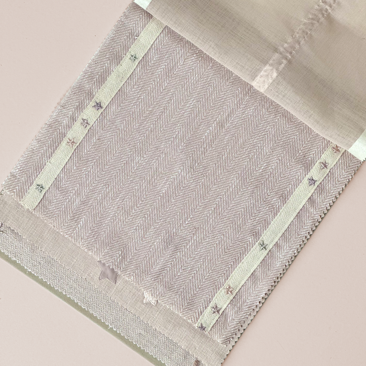 Star-Embroidered Ribbon Textile