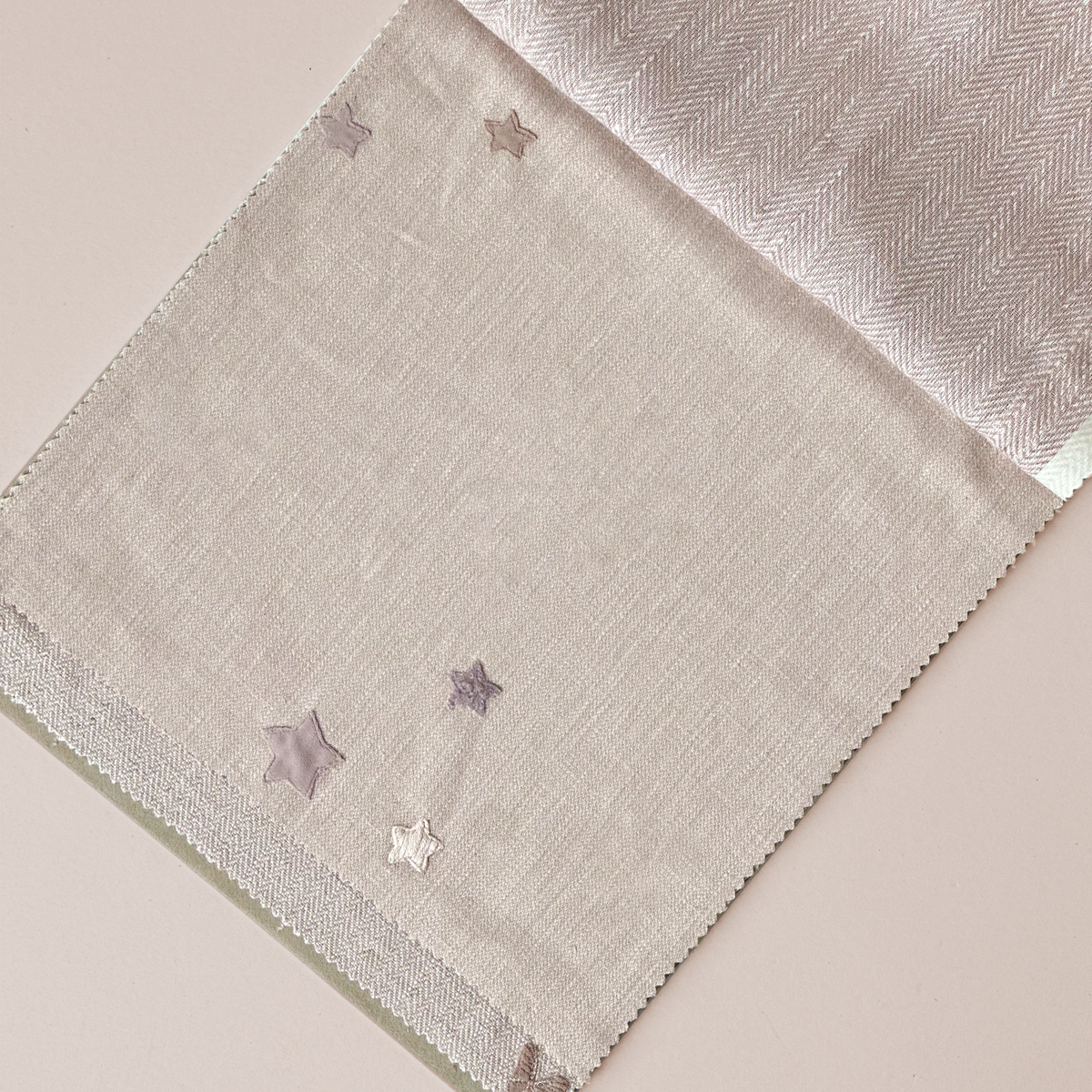 Star-Embroidered Neutral Textile