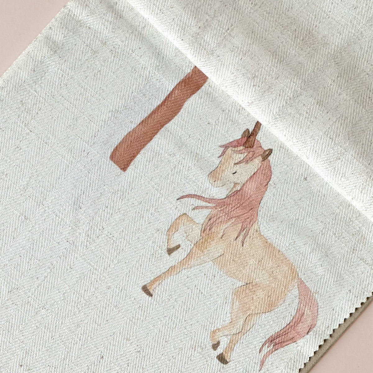 Watercolor Unicorn Printed Textile