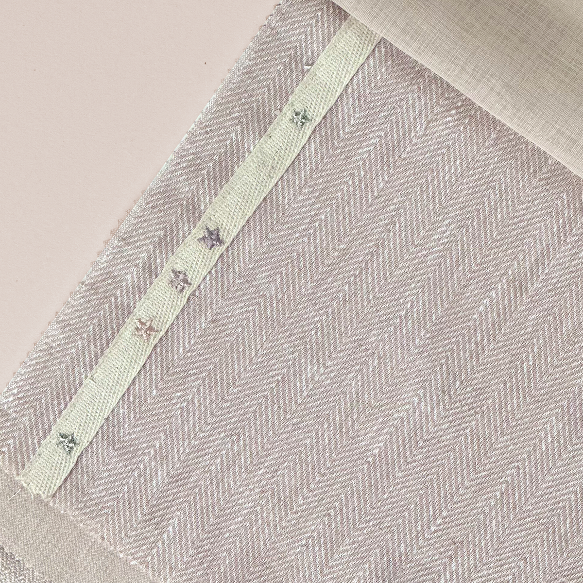 Star-Embroidered Ribbon Textile