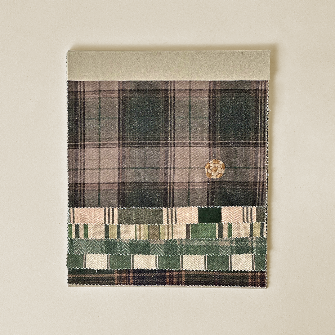 Embroidered Green Heritage Tartan Fabric