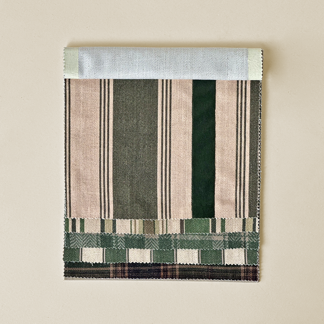 Forest & Sage Herringbone Stripe Fabric