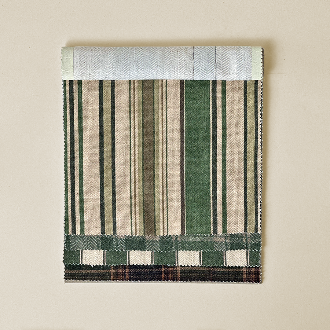 Earthy Multi-Stripe Weave Fabric