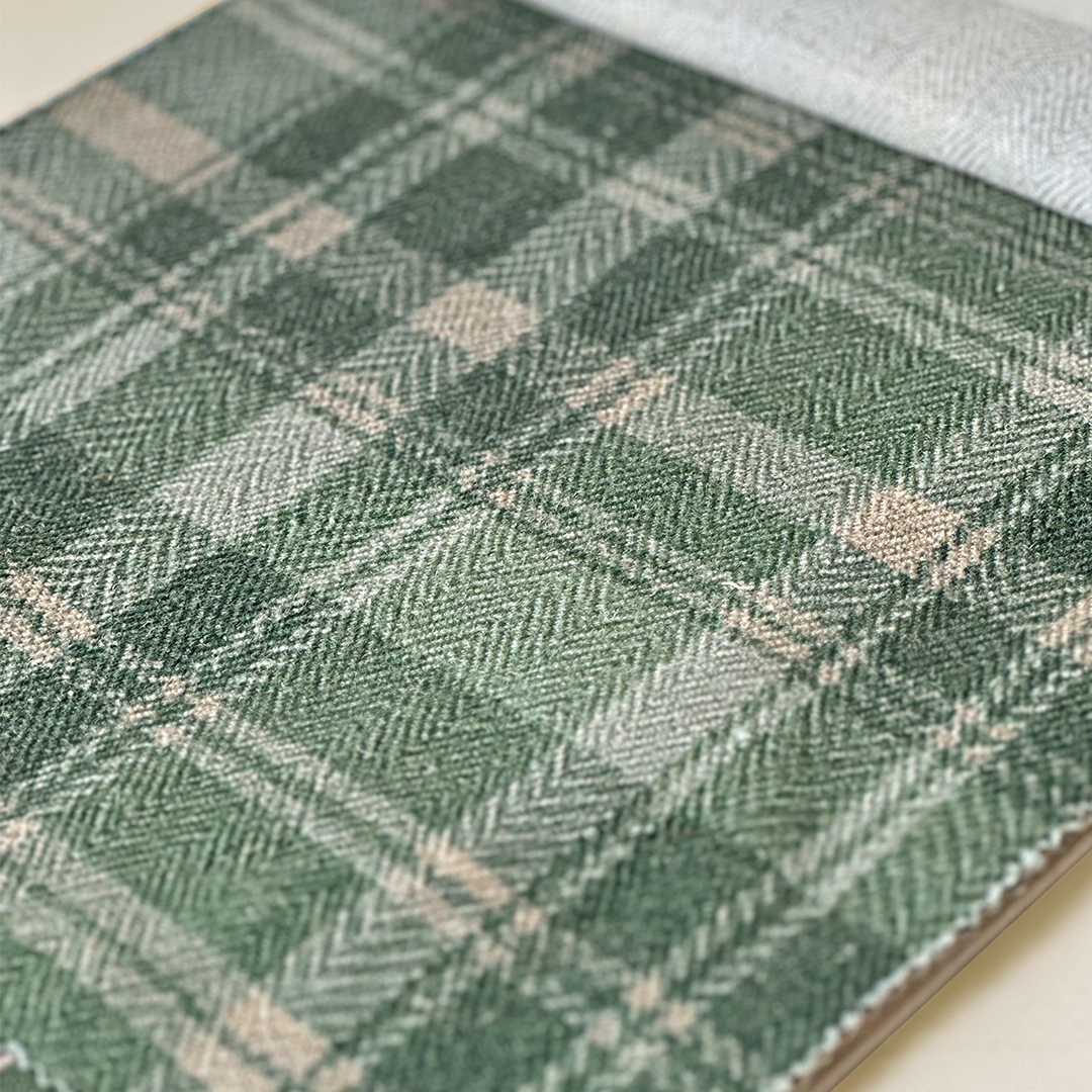 Forest & Sage Herringbone Plaid Fabric