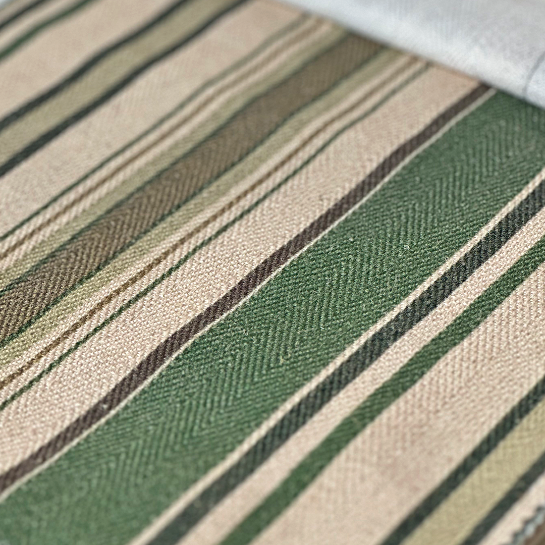 Earthy Multi-Stripe Weave Fabric