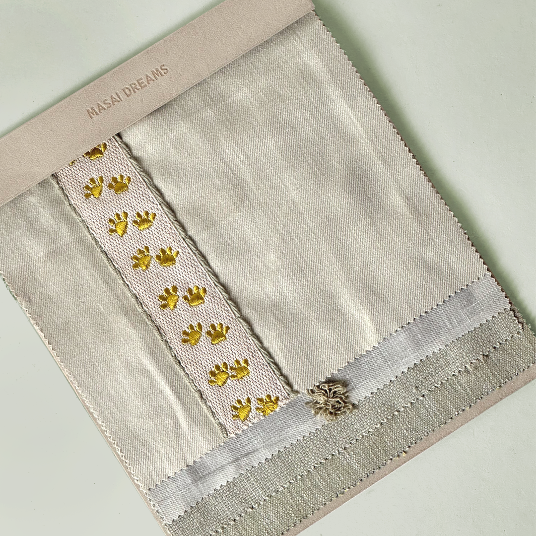 Golden Paw Print Fabric