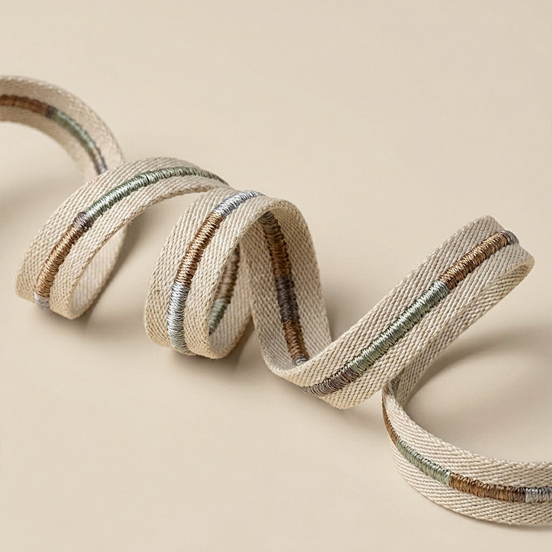 Embroidered Metallic Woven Trim