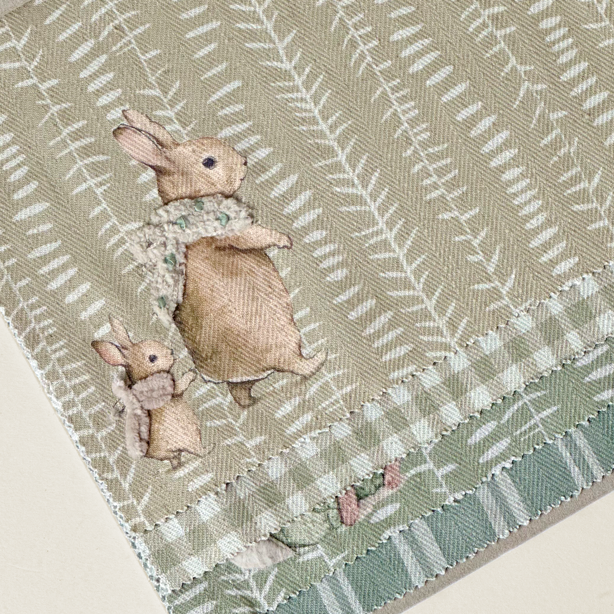 Whimsical Bunny Patterned Textile