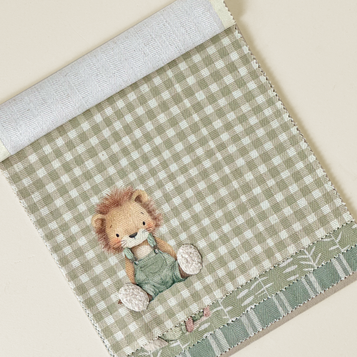 Gingham Lion Cub Textile