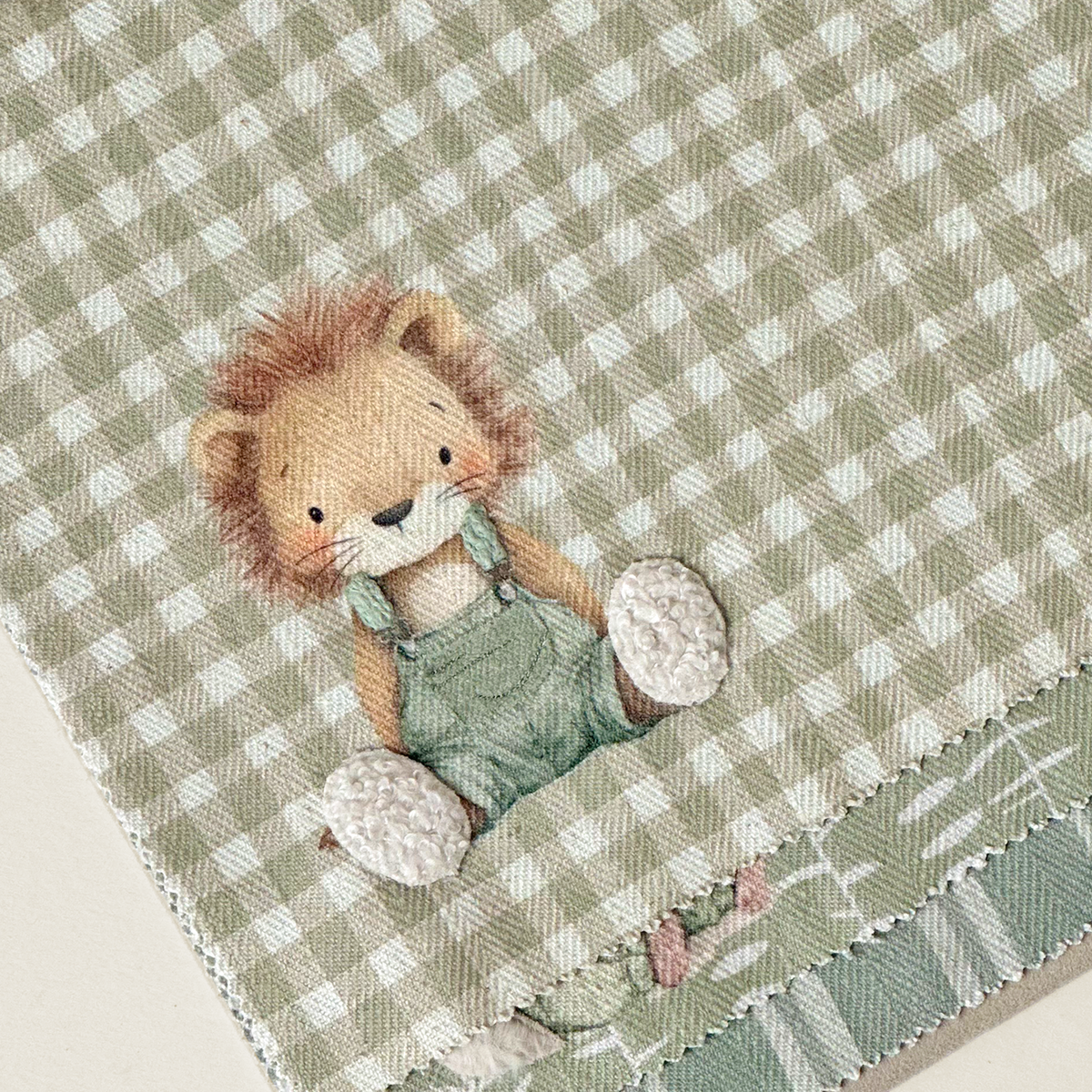Gingham Lion Cub Textile