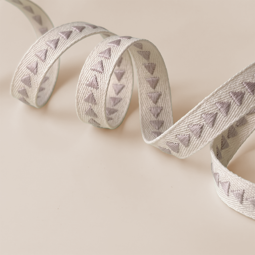 Embroidered Geometric Triangle Trim
