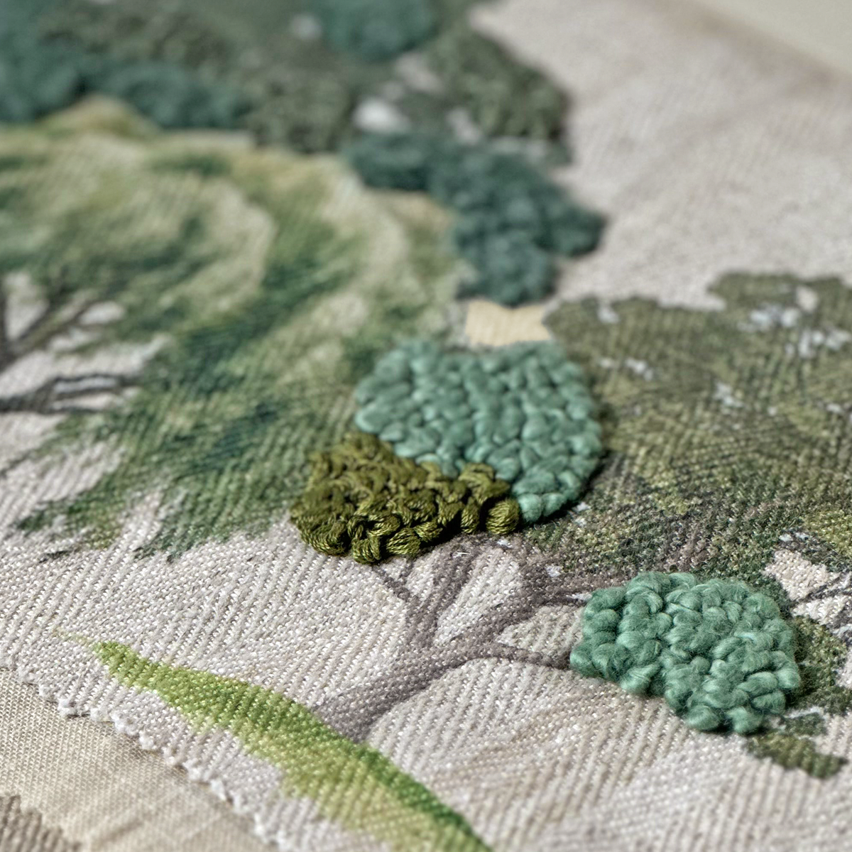 Verdant Grove Embroidered Linen