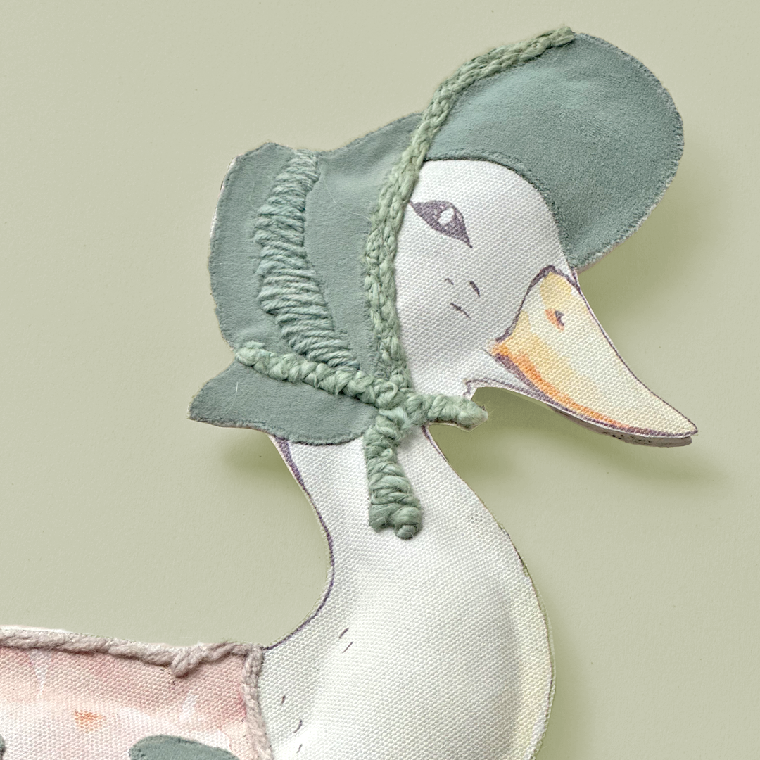 Charming Goose in Bonnet & Shawl