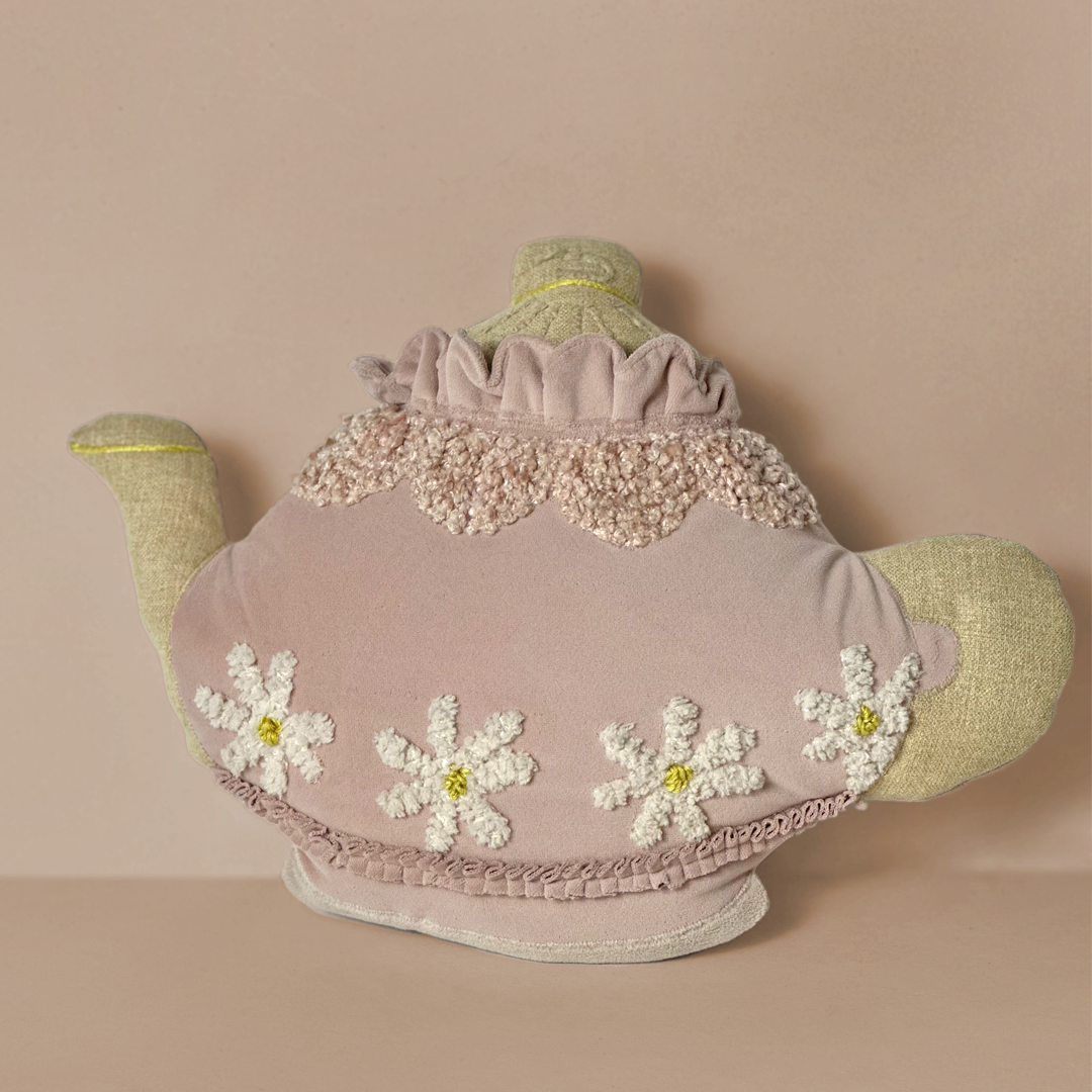 Floral Teapot Decorative Cushion