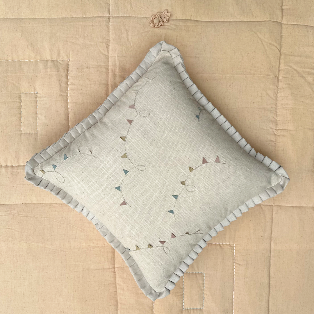 Pastel Bunting Embroidered Cushion