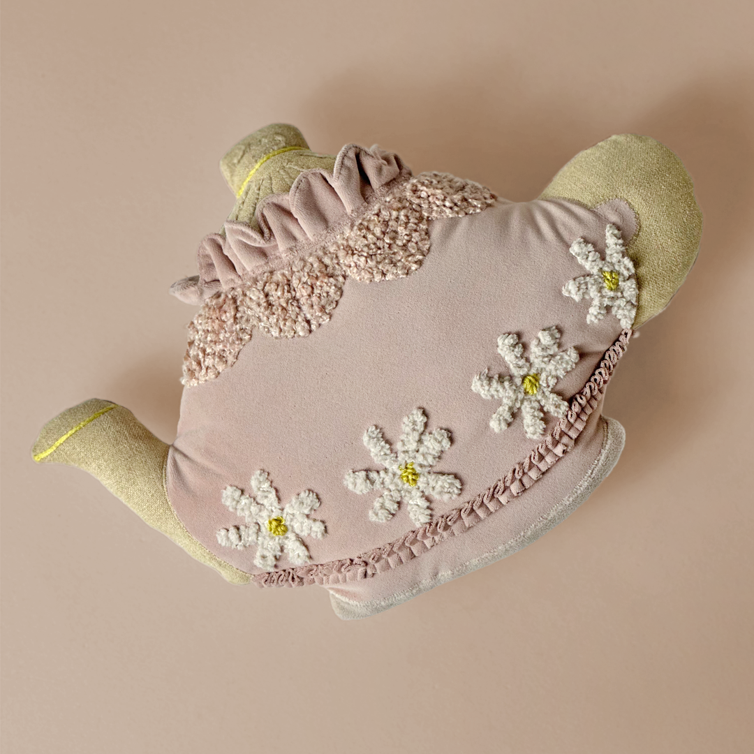 Floral Teapot Decorative Cushion
