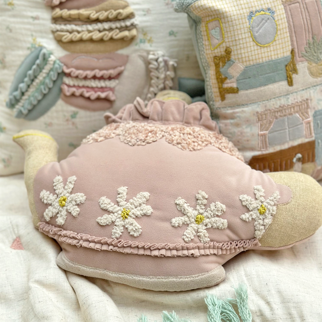 Floral Teapot Decorative Cushion