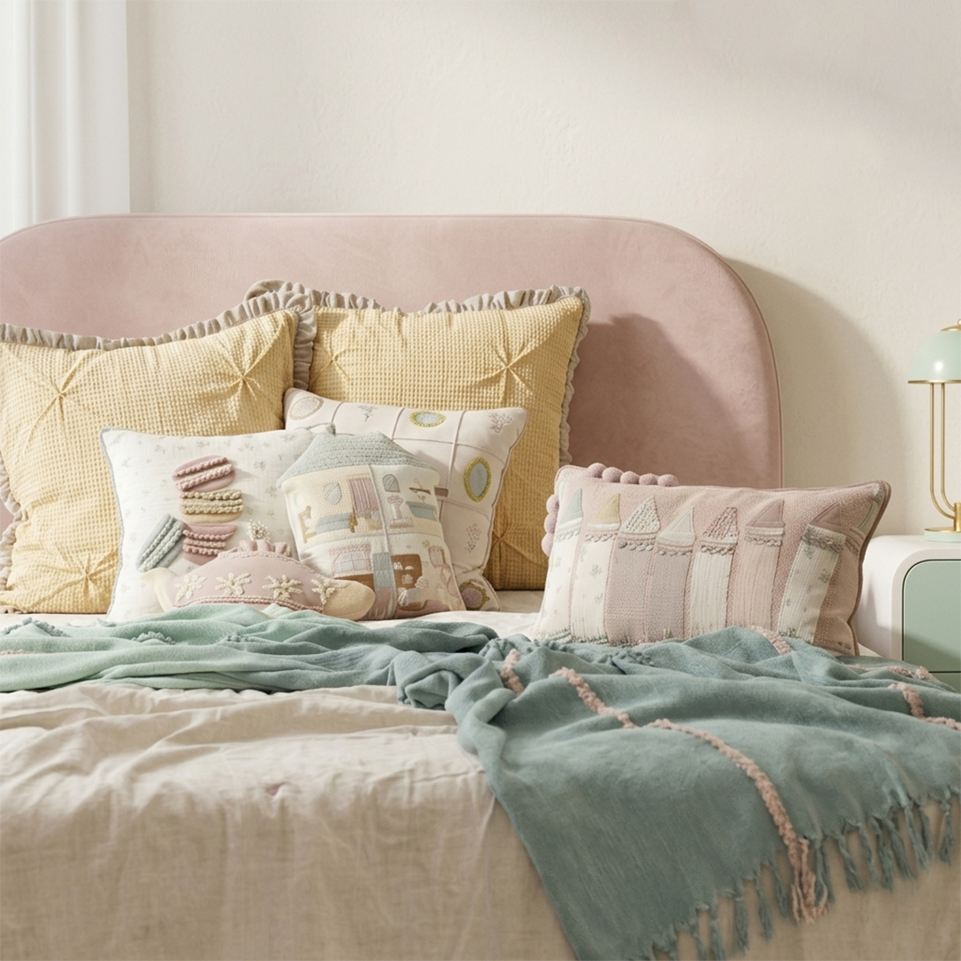 Macaron Embroidered Cushion