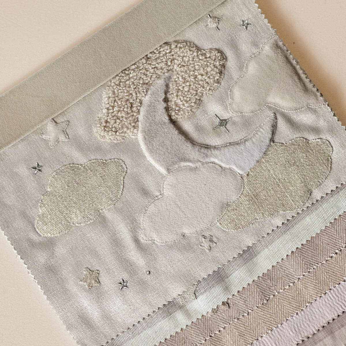 Celestial Appliqué Velvet  Fabric