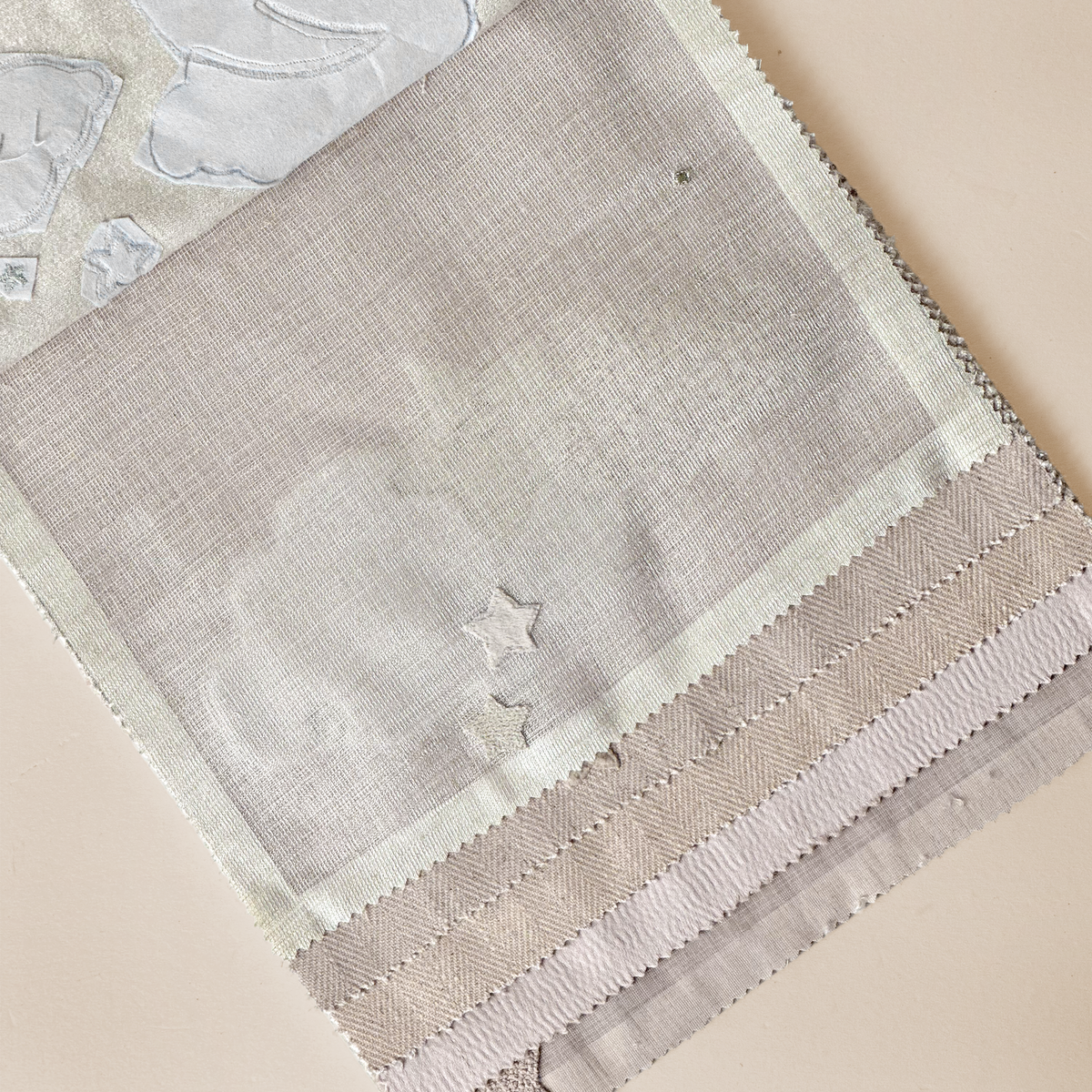 Embroidered Star Linen-Look Sheer