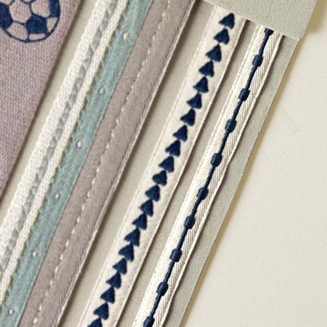 Embroidered Knotted Twill Ribbon