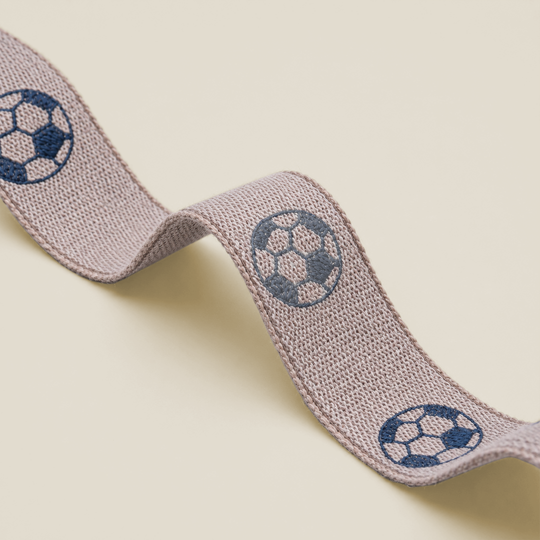 Embroidered Soccer Ball Webbing Ribbon