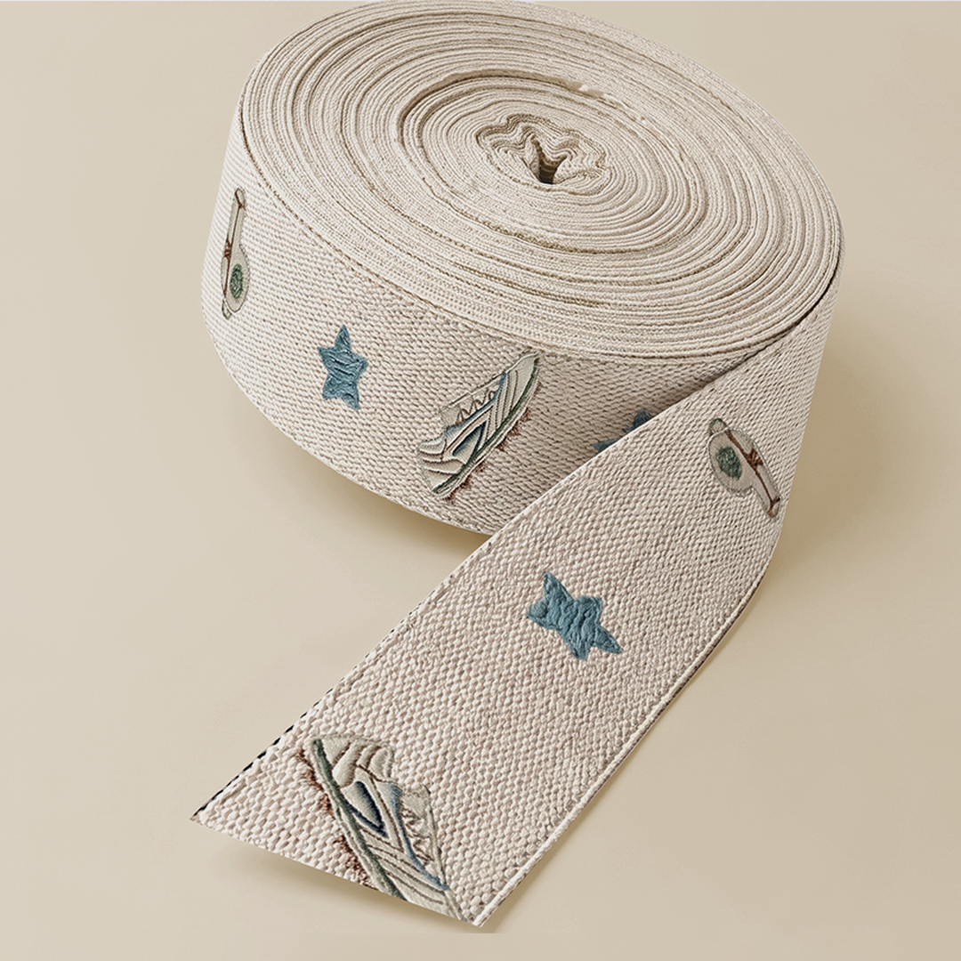 Embroidered Athletic Motif Trim
