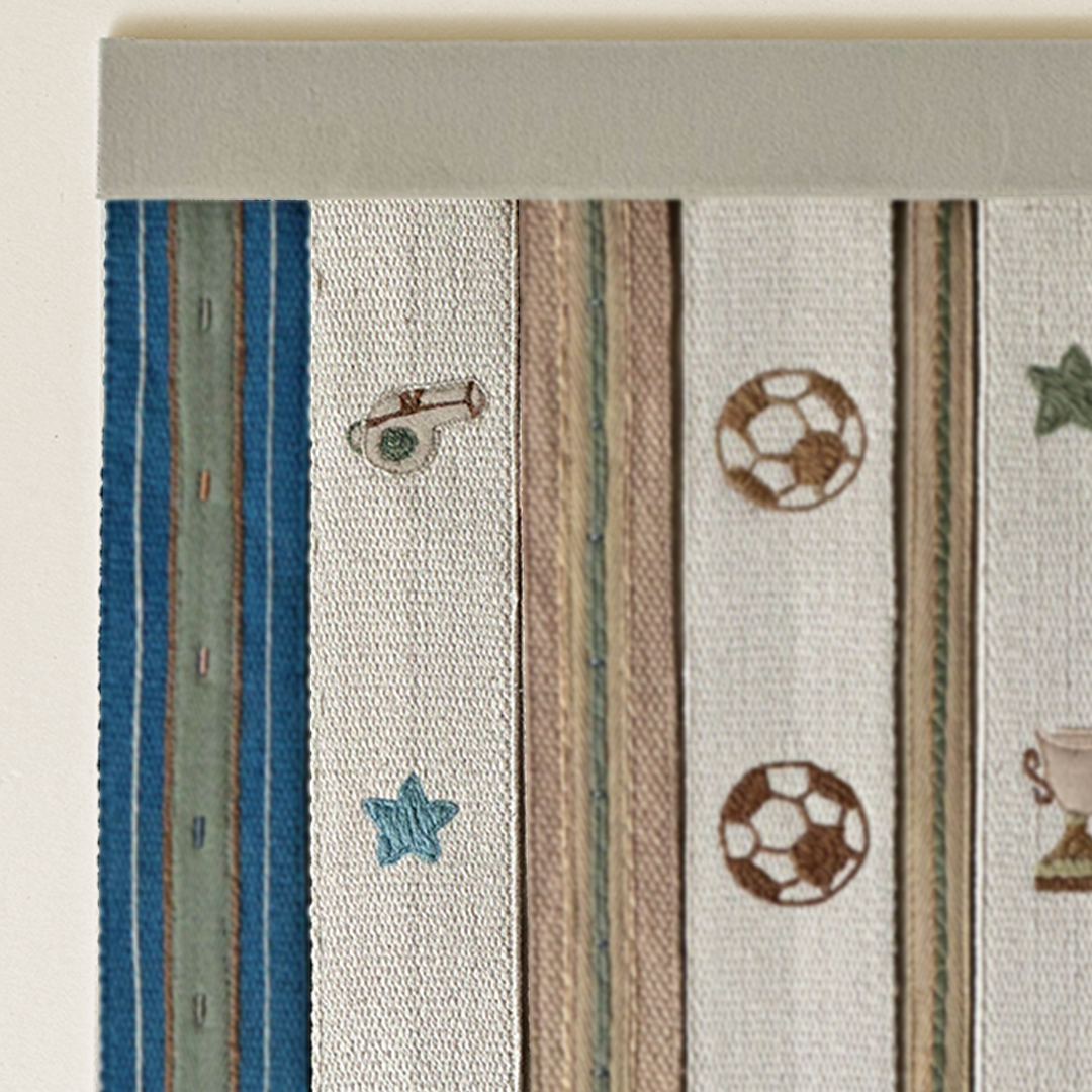 Embroidered Athletic Motif Trim