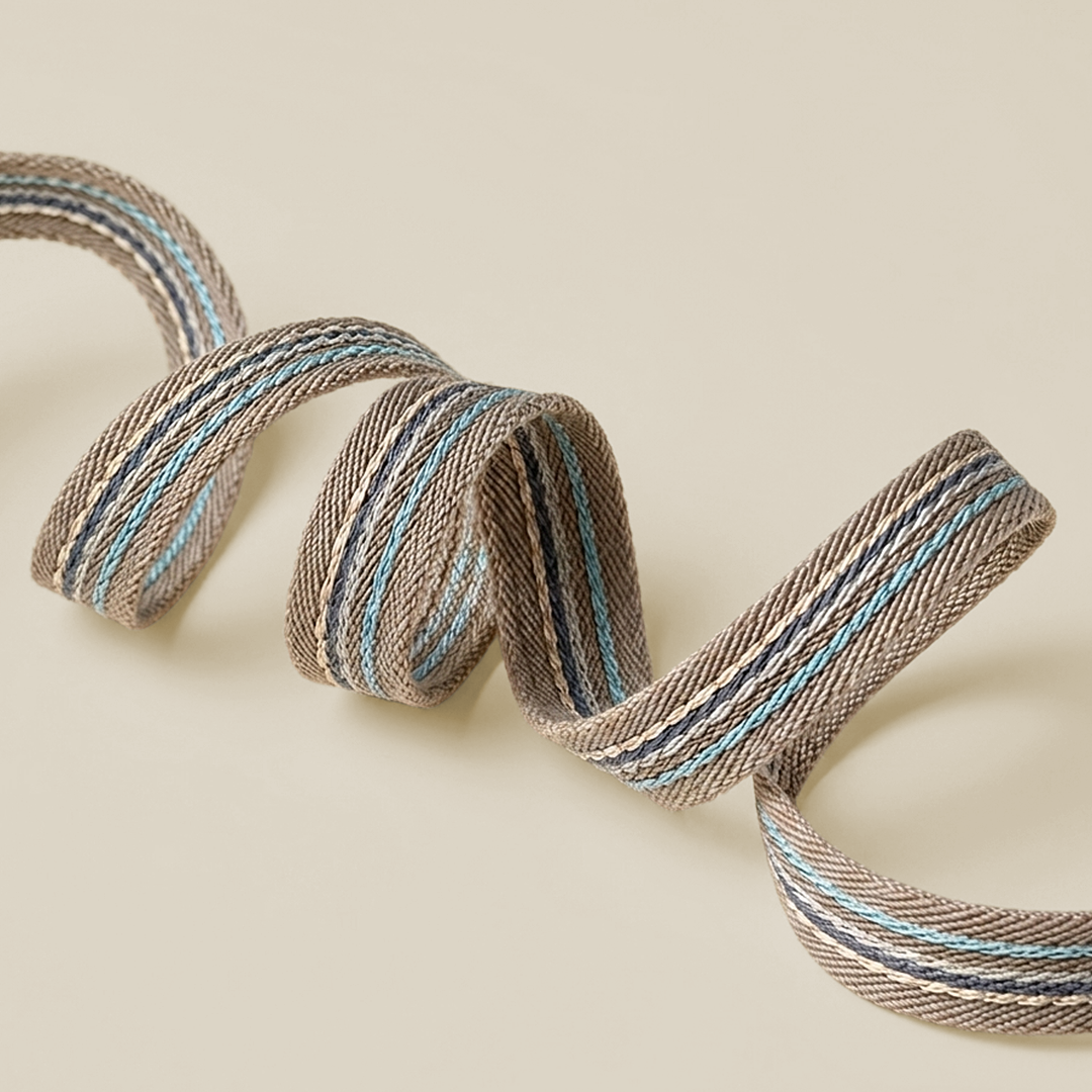 Embroidered Multi-Stripe Twill Ribbon