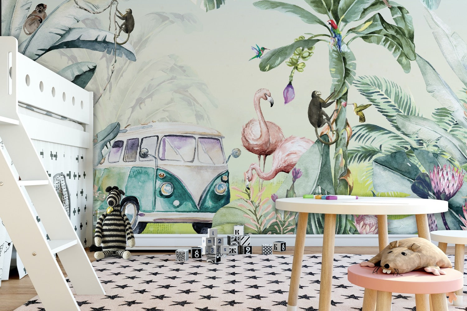 Wallpaper Kids Tropical Camping